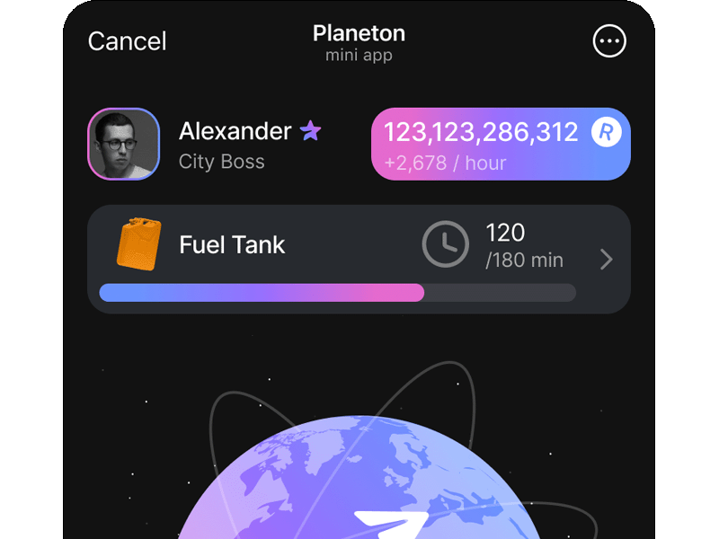An image of the PLaneton.app project.